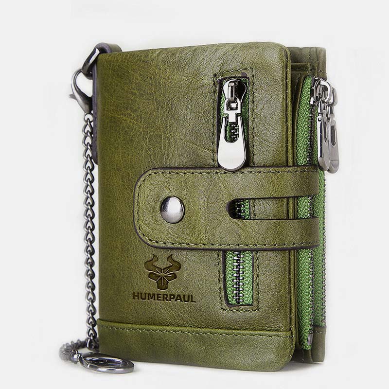 RFID Multifunctional Large Capacity Genuine Leather Wallet