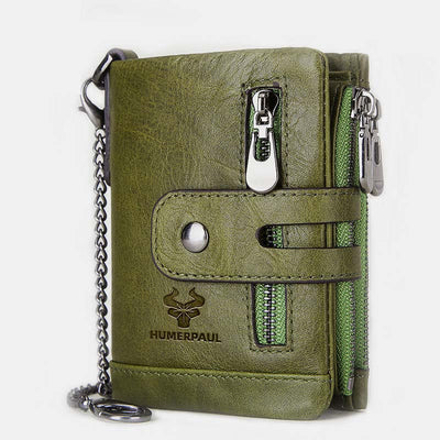 RFID Multifunctional Large Capacity Genuine Leather Wallet