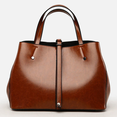 Minimalist Tote Pure Color Leather Crossbody Handbag For Women