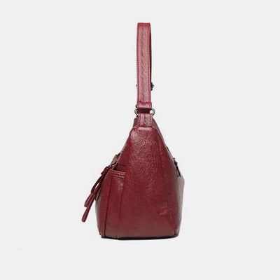 Crossbody Bag for Women Multi-Pocket Soft Leather Zipper Pocket Shoulder Purse
