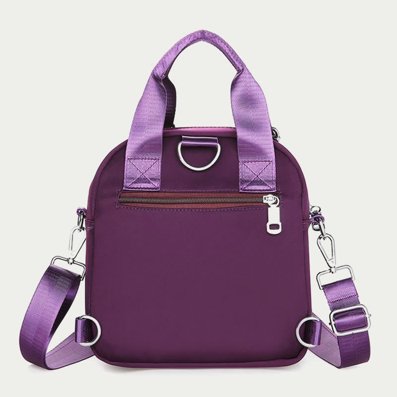 Multi-Compartment Waterproof Embroidery Floral Backpack Daypack Crossbody Bag