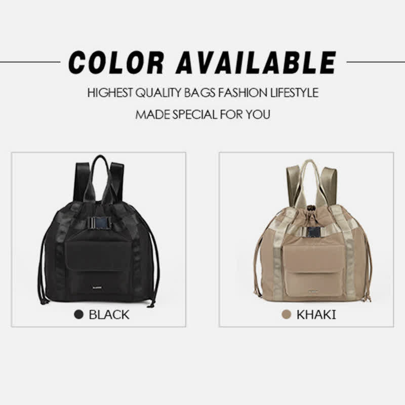 Lightweight Nylon Drawstring Backpack Tote Travel Daypack