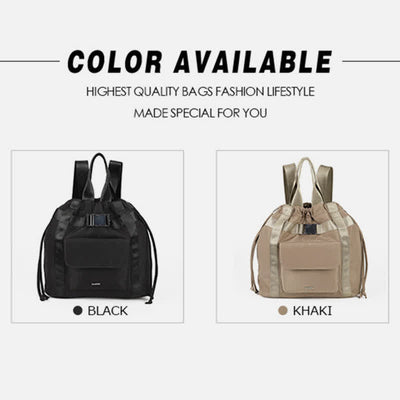 Lightweight Nylon Drawstring Backpack Tote Travel Daypack