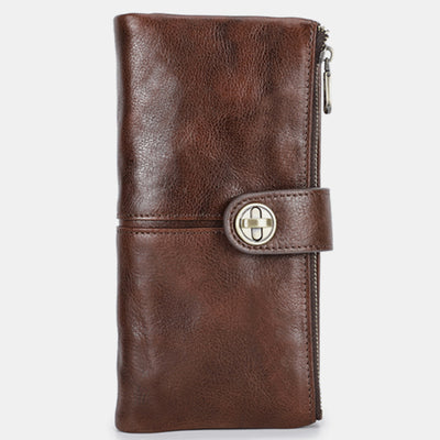 RFID Blocking Genuine Leather Women Wallet Anti-theft Air Tag Holder Card Holder
