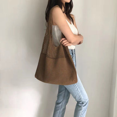 Tote Bag For Women Ethnic Style Wool Knitted Shoulder Bag
