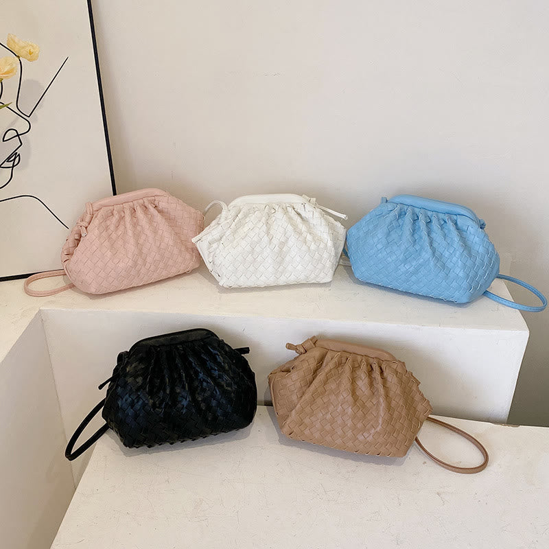 Crossbody Bag For Women Soft Knitted Buckle Design Daily Purse