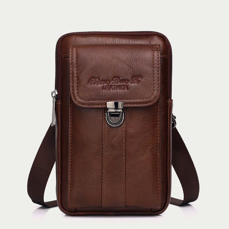 Small Messenger Bag For Men Business Genuine Leather Portable Bag
