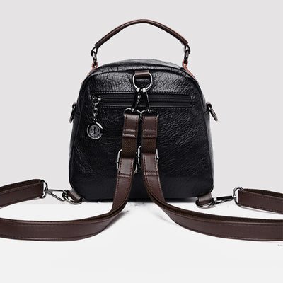 Multi-function Soft Faux Leather Shoulder Bag Convertible Backpack Purse