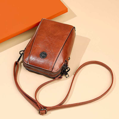 Soft Leather Phone Bag For Lady Crossbody Mini Bag