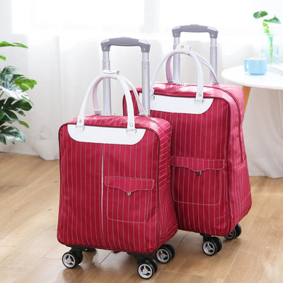 Women Pull Rod Travel Bag Large Capacity Backpack With Wheels