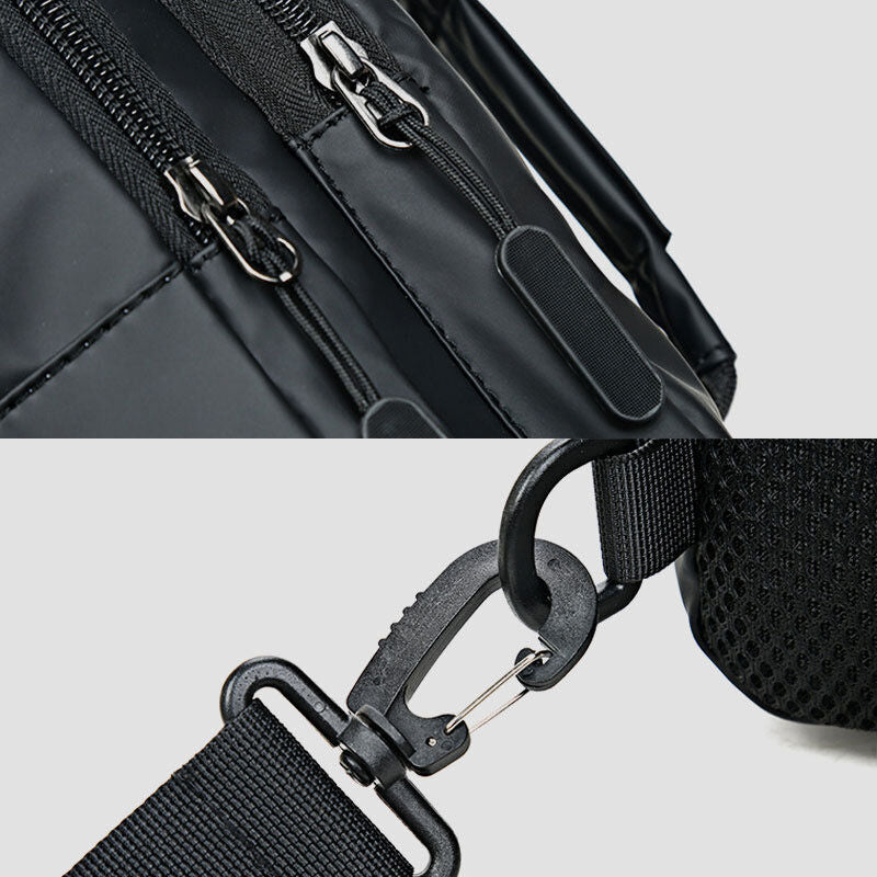 Waterproof Large Capacity Multi-Carry Sling Bag With USB Charging Port
