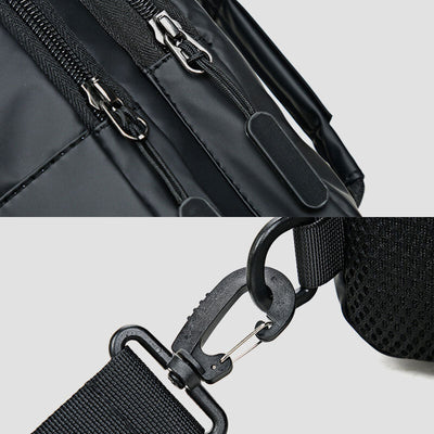 Waterproof Large Capacity Multi-Carry Sling Bag With USB Charging Port