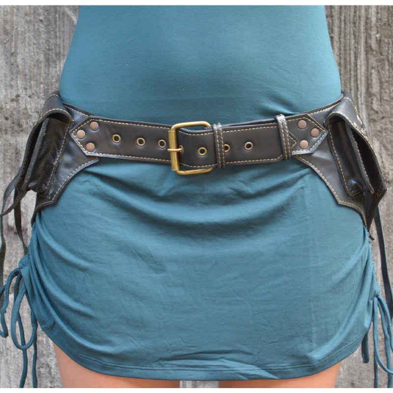 Retro Rivet Tassel Waist Bag