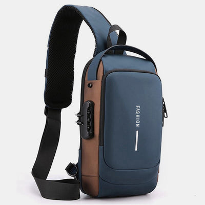 Anti-theft Sling Bag Cross Body Bag with USB Charging Port Password Locked