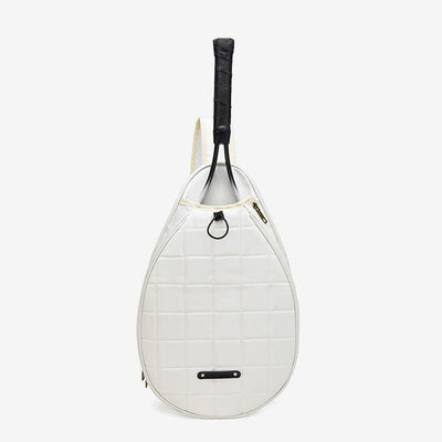 Racket Bag For Women Plaid Pattern Waterproof Polyester Crossbody Bag