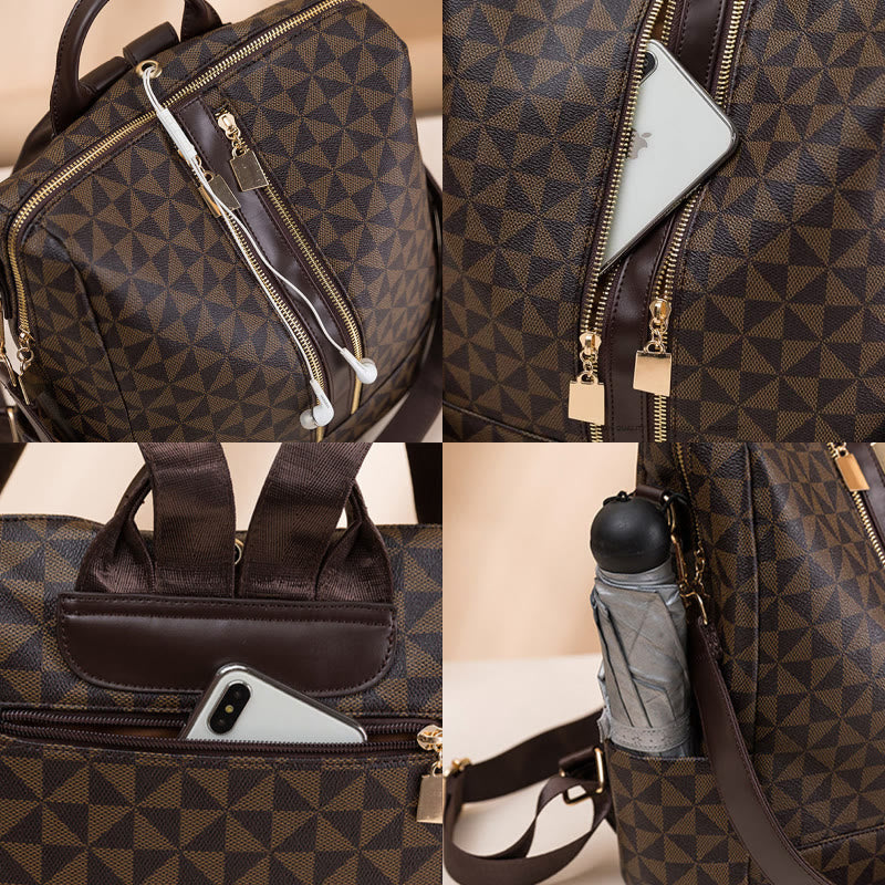 2Pcs Backpack Purse For Women PU Leather Convertible Satchel with Wallet