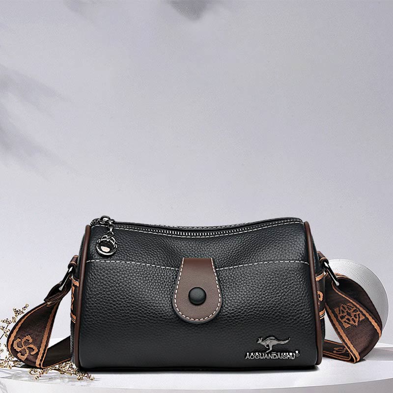 Retro Lady Underarm Bag Wide Strap Simple Women Crossbody Bag