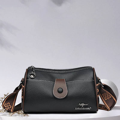 Retro Lady Underarm Bag Wide Strap Simple Women Crossbody Bag