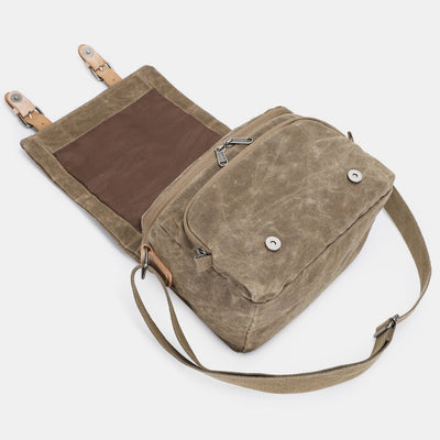 Retro Waxed Canvas Camera Bag DSLR SLR Padded Crossbody Shoulder Bag