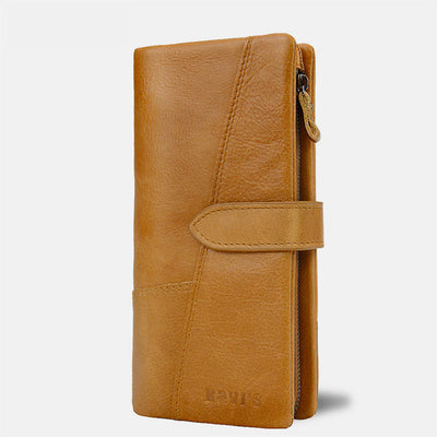 RFID Large Capacity Vintage Genuine Leather Purse