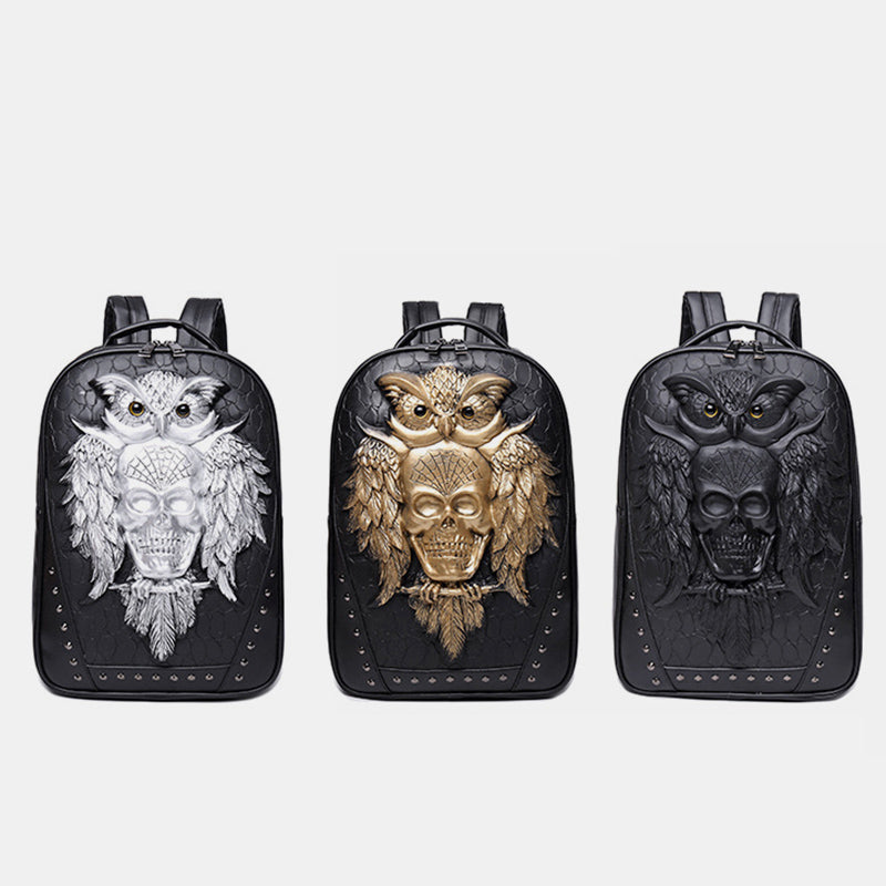 3D Animals Owl Laptop Backpack Designer Waterproof College School Bookbag
