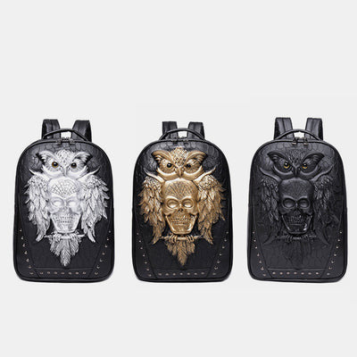 3D Animals Owl Laptop Backpack Designer Waterproof College School Bookbag
