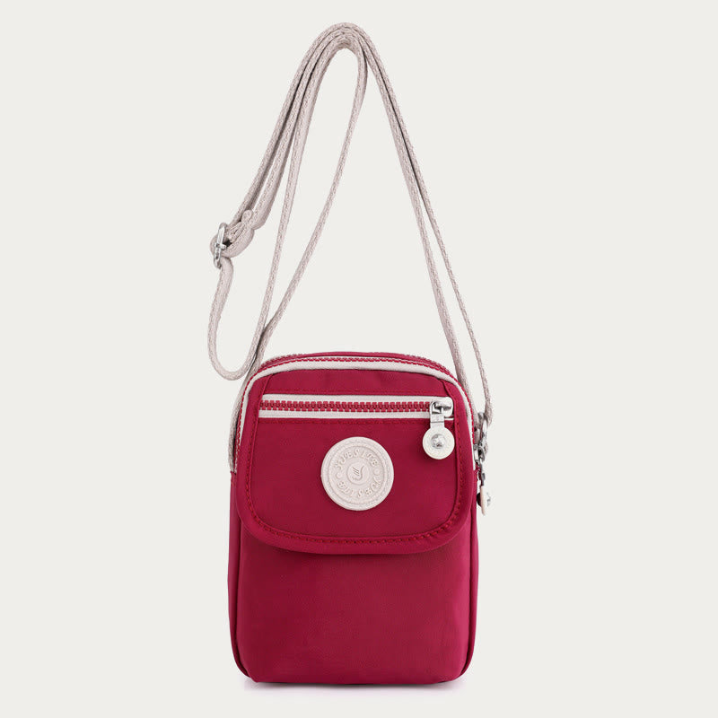Mini Corssbody Bag Waterproof Nylon Solid Color Simple Shopping Bag