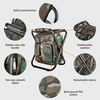 Cooler Bag For Outdoor Camping Multiple Function Foldable Beach Chair
