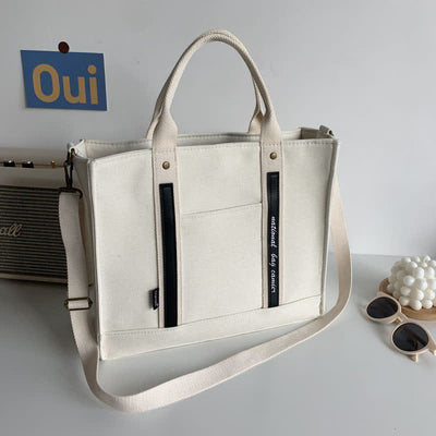 Laptop Tote Handbag Canvas Shoulder Bag Briefcase for Travel Office School