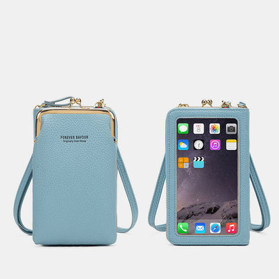 Multi-Compartment Elegant Crossbody Phone Bag With Clear Window