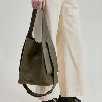 Magnetic Shoulder Bag for Women Daily Large Capacity Leather Tote