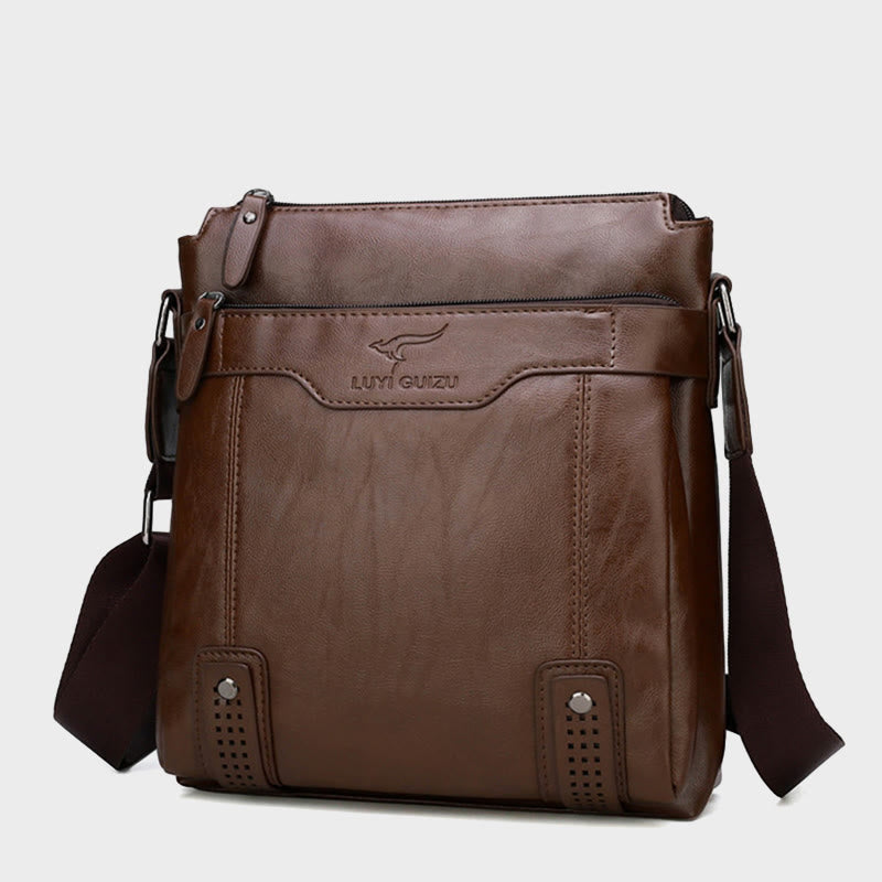 Retro Messenger Bag For Men Vertical Lightweight Crossbody Business Bag