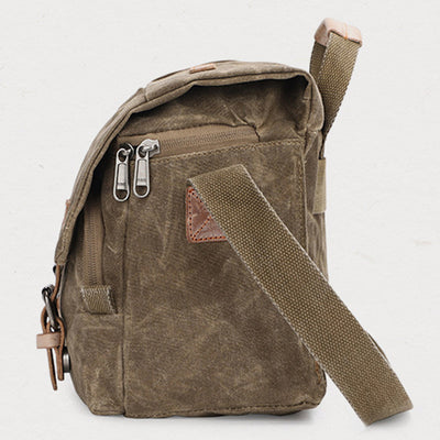 Retro Waxed Canvas Camera Bag DSLR SLR Padded Crossbody Shoulder Bag