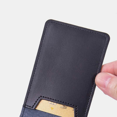 Genuine Leather Airtag Wallet RFID Blocking Quick Access Badge Card Holder