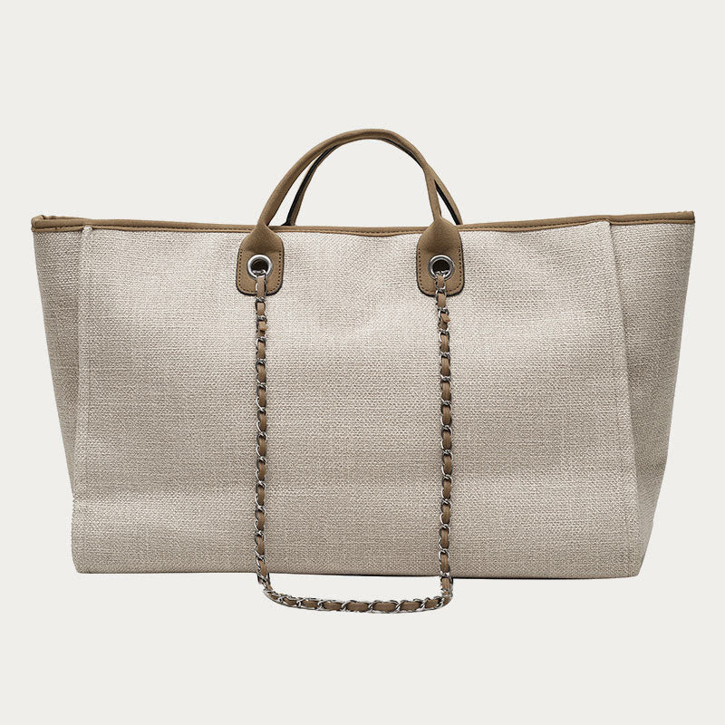 Crossbody Canvas Tote For Women Chain Strap Bucket Bag