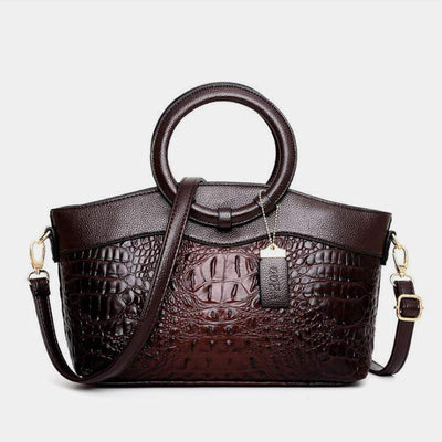 Large Capacity Vintage Embossing Crossbody Bag Top-Handle Bag
