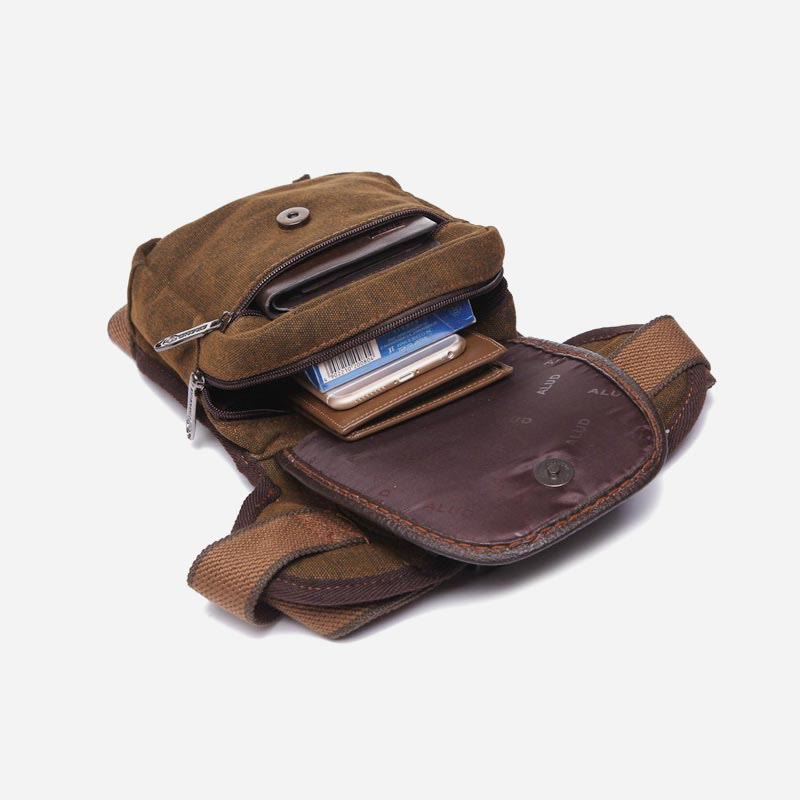 Retro Leg Bag For Men Outdoor Sports Canvas Crossbody Bag