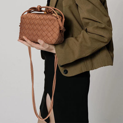 Crossbody Bag For Women Knitted Plaid Pattern Phone Bag