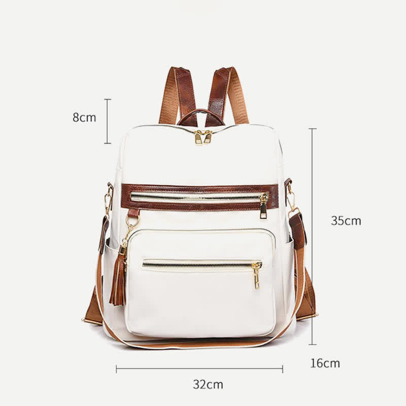 Functional Small Leather Backpack Shoulder Bag Daypack for Women Girls