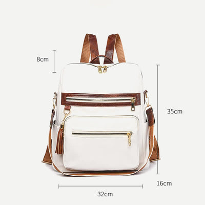 Functional Small Leather Backpack Shoulder Bag Daypack for Women Girls