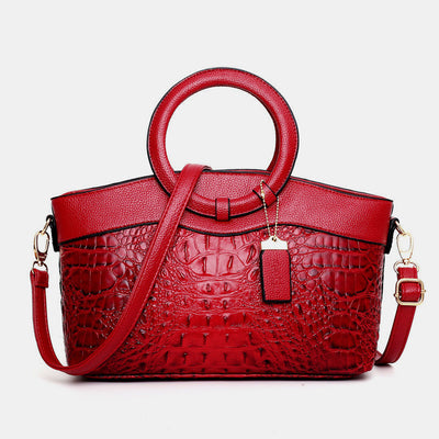 Large Capacity Vintage Embossing Crossbody Bag Top-Handle Bag