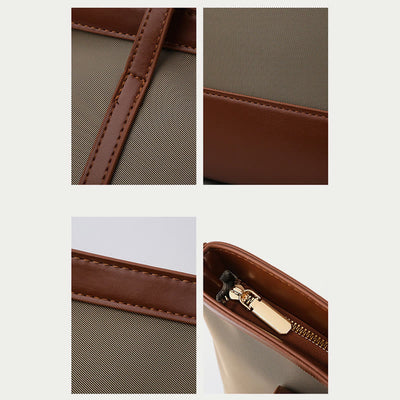 Large Capacity Tote Bag Durable PU Leather Shoulder Handbag