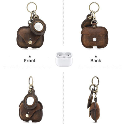 Airpods Pro Leather Case with Airtag Holder