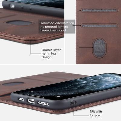 Premium PU Leather Wallet Case Card Holder Compatible with iPhone 13 Pro Max