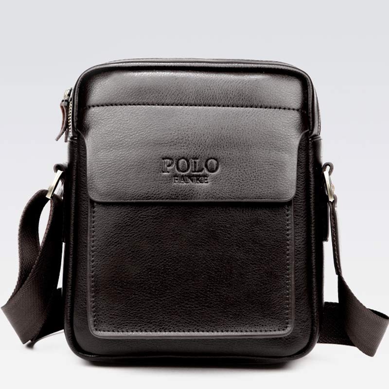Men's Leather Shoulder Bag Crossbody Bag Small Messenger Bag for Work Business