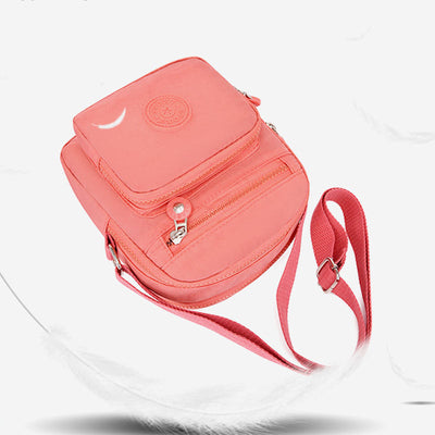 Lightweight Small Solid Color Crossbody Bag Multi-Pocket Cell Phone Purse