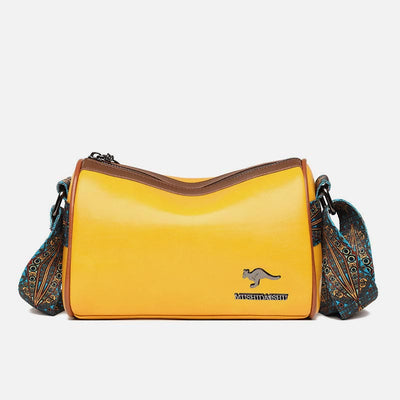 Elegant Vegan Leather Crossbody Bag Classic Solid Color Lady Bag