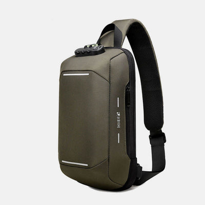 Anti-theft Waterproof Chest Bag Sling Bag With USB Charging Port