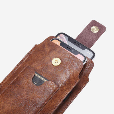 Retro Men EDC Genuine Leather Phone Bag