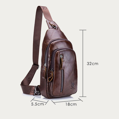 Genuine Leather Large Capacity Anti-theft Sling Bag